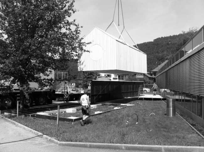 Transporte del pabellón de madera